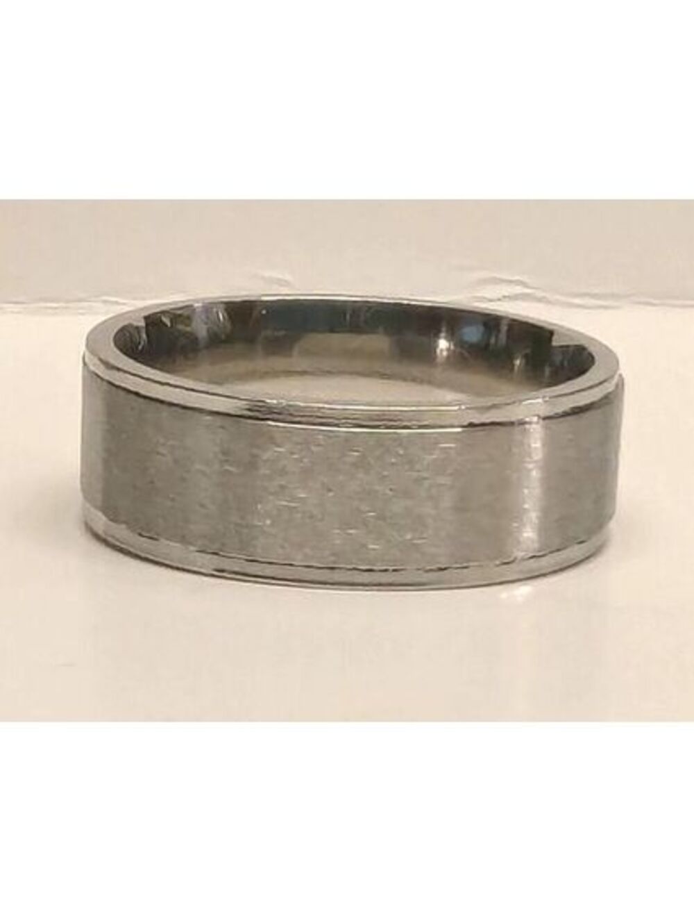 New Mens Silver Stainless Steel Wedding Band Ring Plus Size 11 Brushed Finish